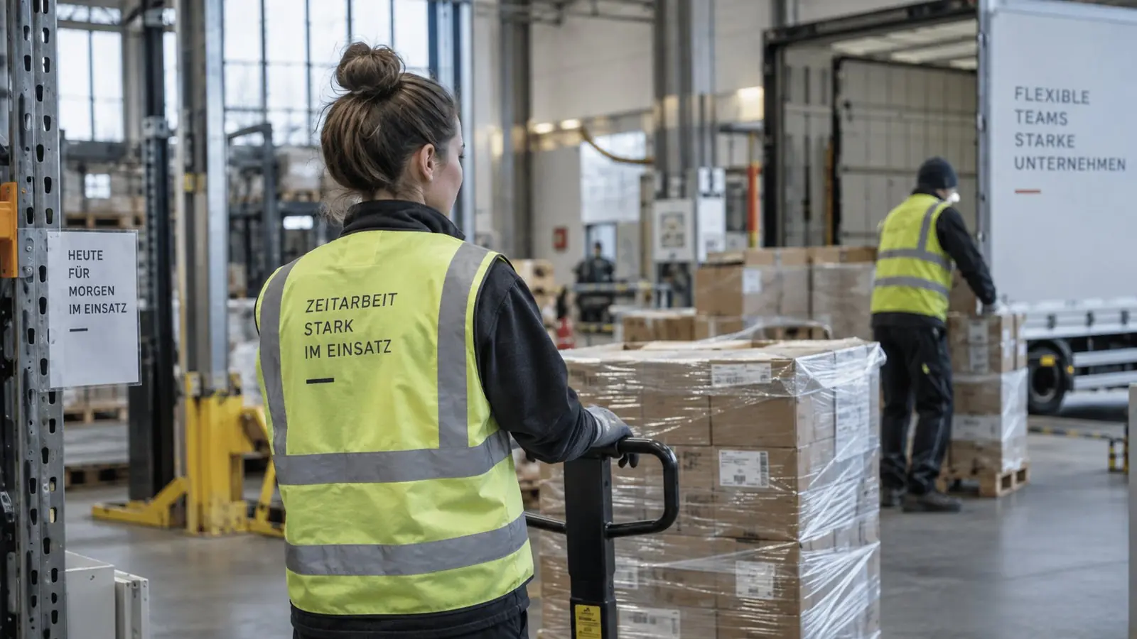 Mitarbeiterin im Lagereinsatz